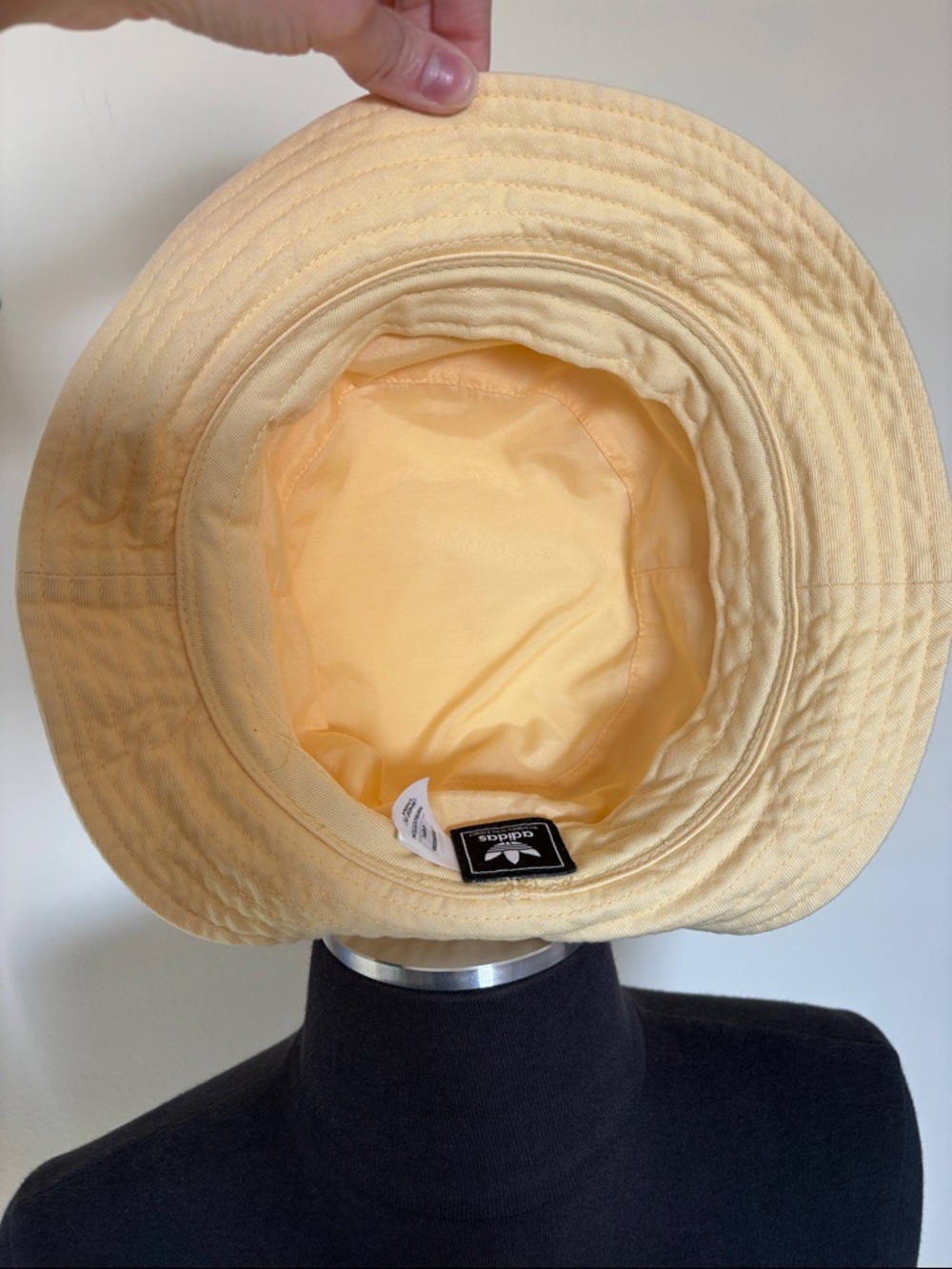 adidas Trefoil Bucket Hat in Soft Butter Yellow - Picture 6 of 9